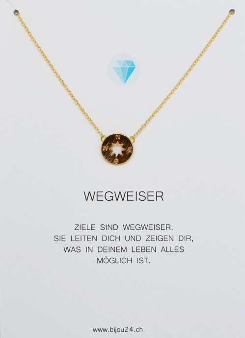 Halskette Wegweiser goldfarben